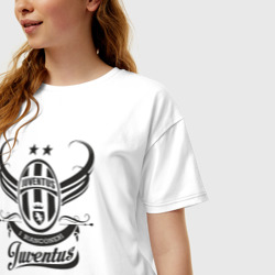 Женская футболка хлопок Oversize Juventus fan - фото 2