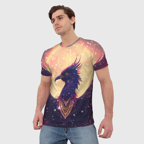 Мужская футболка 3D Фантастическая птица феникс, цвет 3D печать - фото 3