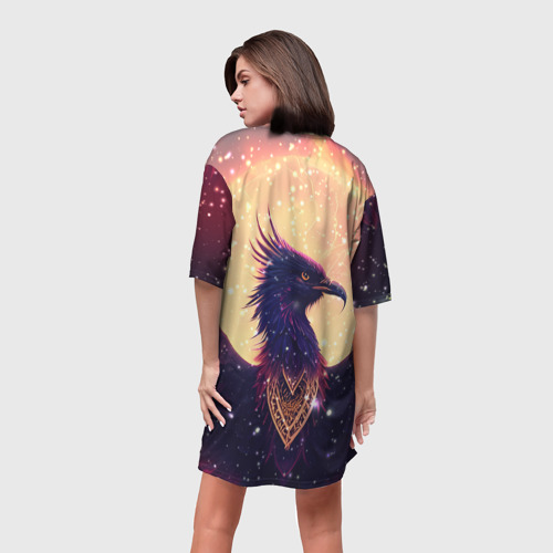 Платье-футболка 3D Фантастическая птица феникс, цвет 3D печать - фото 4