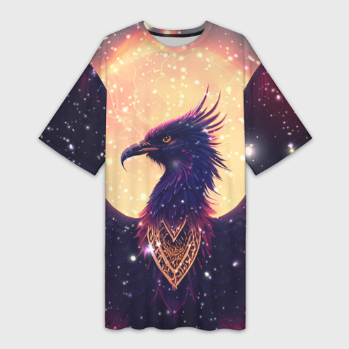 Платье-футболка 3D Фантастическая птица феникс, цвет 3D печать