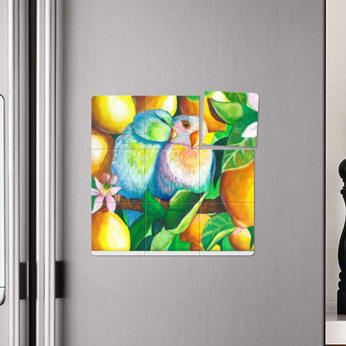 Магнитный плакат 3Х3 Попугаи в лимонах - фото 4