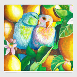 Магнитный плакат 3Х3 Попугаи в лимонах