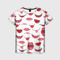Женская футболка 3D Сладкие губы