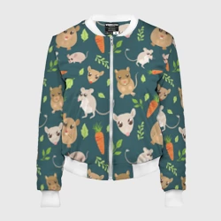 Женский бомбер 3D Милые мышки