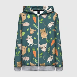 Женская толстовка 3D на молнии Милые мышки