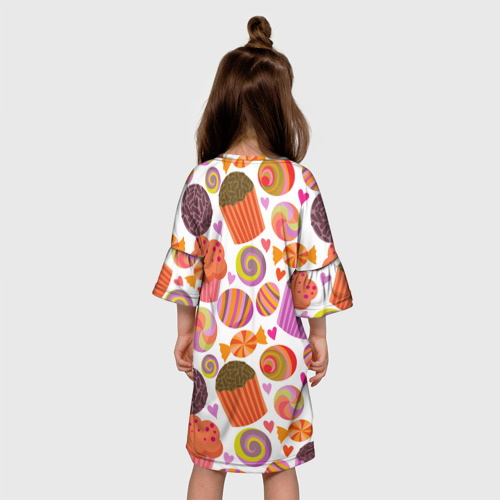 Детское платье 3D с принтом Пасха, вид сзади #2