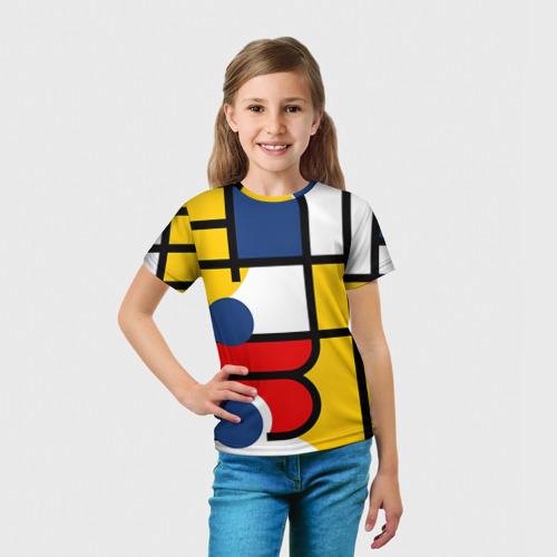 Детская футболка 3D с принтом Танцующие фигуры, вид сбоку #3