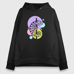 Женское светящееся худи Цветной хамелеон