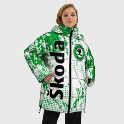 Женская зимняя куртка Oversize Skoda Auto logo - фото 2