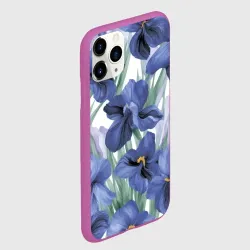 Чехол для iPhone 11 Pro матовый Голубые ирисы - фото 2
