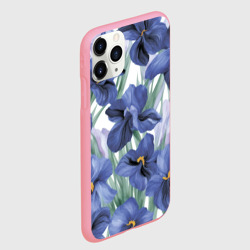 Чехол для iPhone 11 Pro Max матовый Голубые ирисы - фото 2