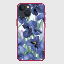 Чехол для iPhone 13 mini Голубые ирисы