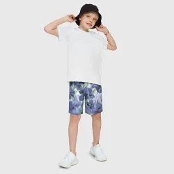 Детские спортивные шорты 3D Голубые ирисы - фото 2