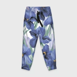 Детские брюки 3D Голубые ирисы