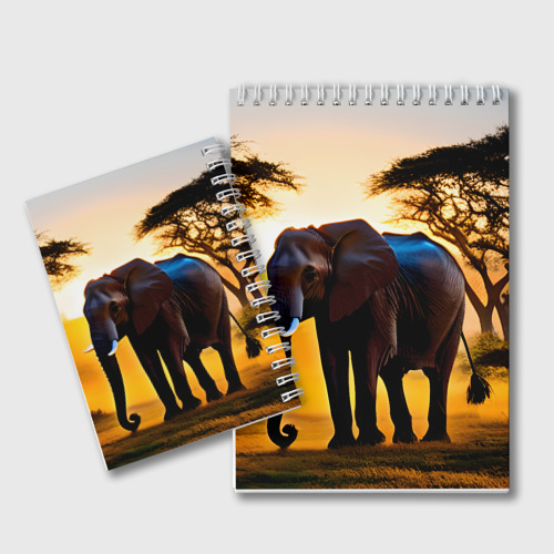 Блокнот Слон в саванне, цвет точка - фото 2