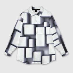 Женская рубашка oversize 3D Объемные белые плиты