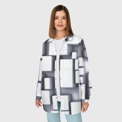 Женская рубашка oversize 3D Объемные белые плиты - фото 2