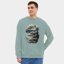 Мужской свитшот oversize без начеса хлопок Крылья Победы - фото 2