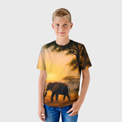 Детская футболка 3D Африканский слон - фото 2