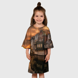Детское платье 3D Городишко при реке - фото 2