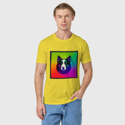 Мужская футболка хлопок Неоновая собака: аусси - фото 2