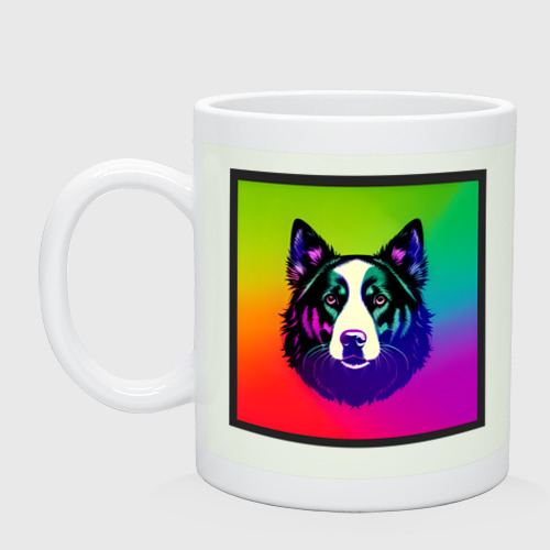 Кружка керамическая Неоновая собака: аусси, цвет фосфор