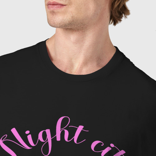 Мужская футболка хлопок Авто в ночном городе, цвет черный - фото 6