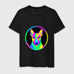 Мужская футболка хлопок Неоновая собака: каролинская овчарка