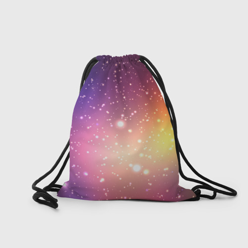 Рюкзак-мешок 3D Желто фиолетовое свечение и звезды - фото 2
