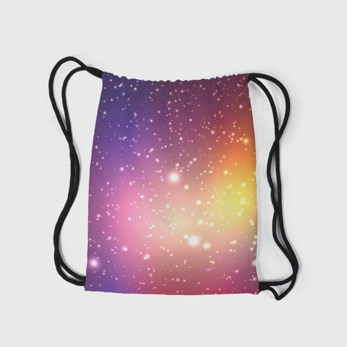 Рюкзак-мешок 3D Желто фиолетовое свечение и звезды - фото 7