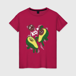 Каваи авокадо - нокаут – Женская футболка хлопок с принтом купить