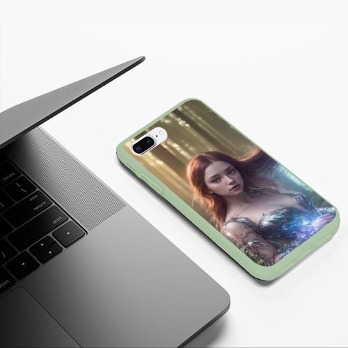 Чехол для iPhone 7Plus/8 Plus матовый с принтом Девушка в лесу, фото #5