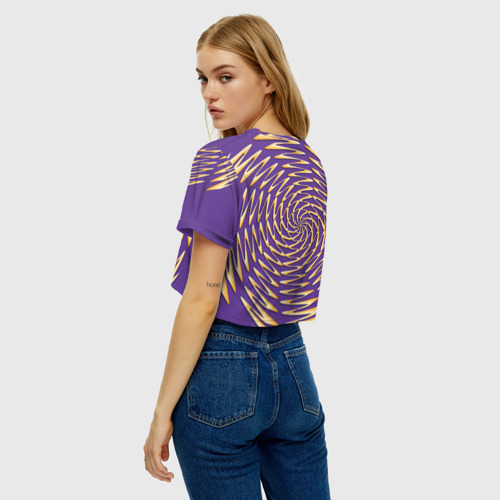 Женская футболка Crop-top 3D Зигзаг, цвет 3D печать - фото 5