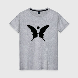 Бабочка обман зрения – Женская футболка хлопок с принтом купить со скидкой в -20%
