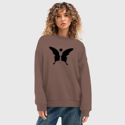 Женский свитшот oversize без начеса хлопок Бабочка обман зрения - фото 2