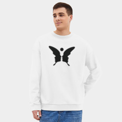 Мужской свитшот oversize без начеса хлопок Бабочка обман зрения - фото 2