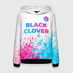 Женская толстовка 3D Black Clover neon gradient style: символ сверху