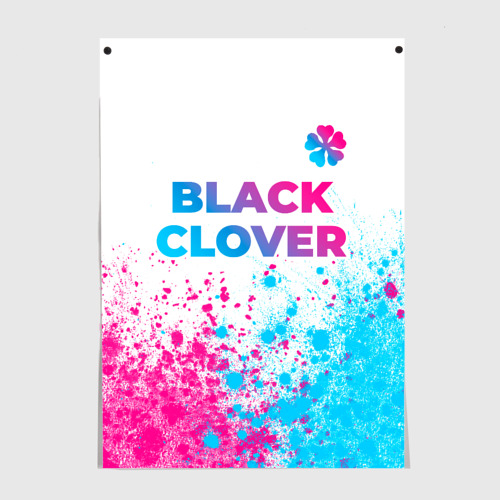 Постер Black Clover neon gradient style: символ сверху