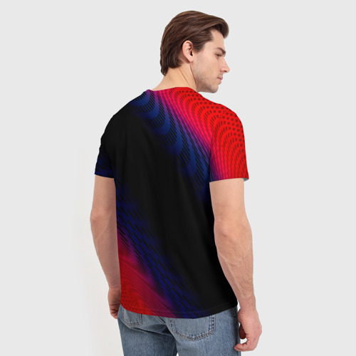 Мужская футболка 3D Genesis красный карбон, цвет 3D печать - фото 4