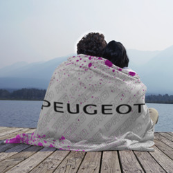 Плед с принтом Peugeot pro racing: надпись и символ для любого человека, вид спереди №3. Цвет основы: 3d (велсофт)