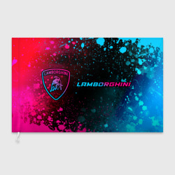 Флаг 3D Lamborghini - neon gradient: надпись и символ