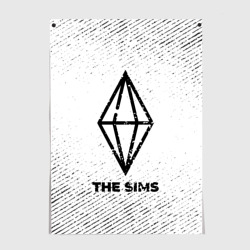 Постер The Sims с потертостями на светлом фоне