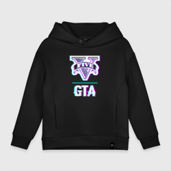 Детское худи Oversize хлопок GTA в стиле glitch и баги графики