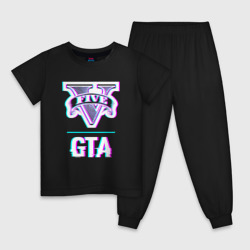 Детская пижама хлопок GTA в стиле glitch и баги графики