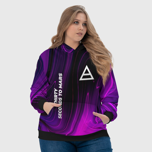 Женская толстовка 3D Thirty Seconds to Mars violet plasma, цвет 3D печать - фото 6