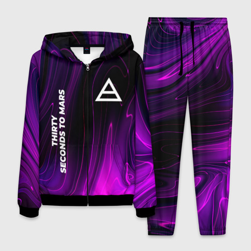 Мужской костюм 3D Thirty Seconds to Mars violet plasma, цвет черный