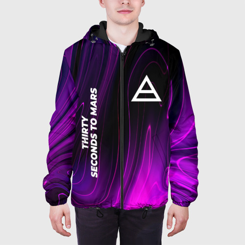 Мужская куртка 3D Thirty Seconds to Mars violet plasma, цвет 3D печать - фото 4