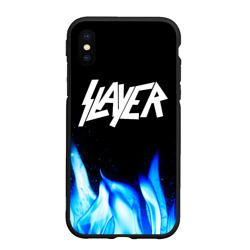 Чехол для iPhone XS Max матовый Slayer blue fire