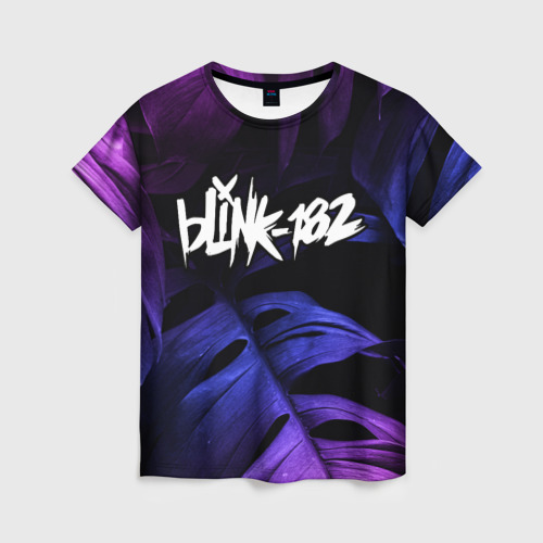 Женская футболка 3D Blink 182 neon monstera, цвет 3D печать