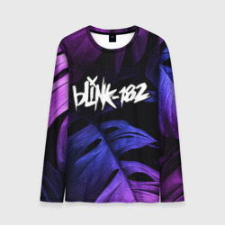 Мужской лонгслив 3D Blink 182 neon monstera